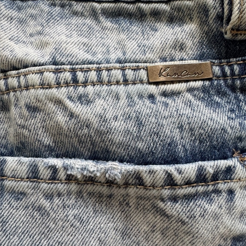 Kancan Collie High Rise Distressed Frayed Ankle Hem Mom Jeans Size 7 / 27 - Picture 3 of 10